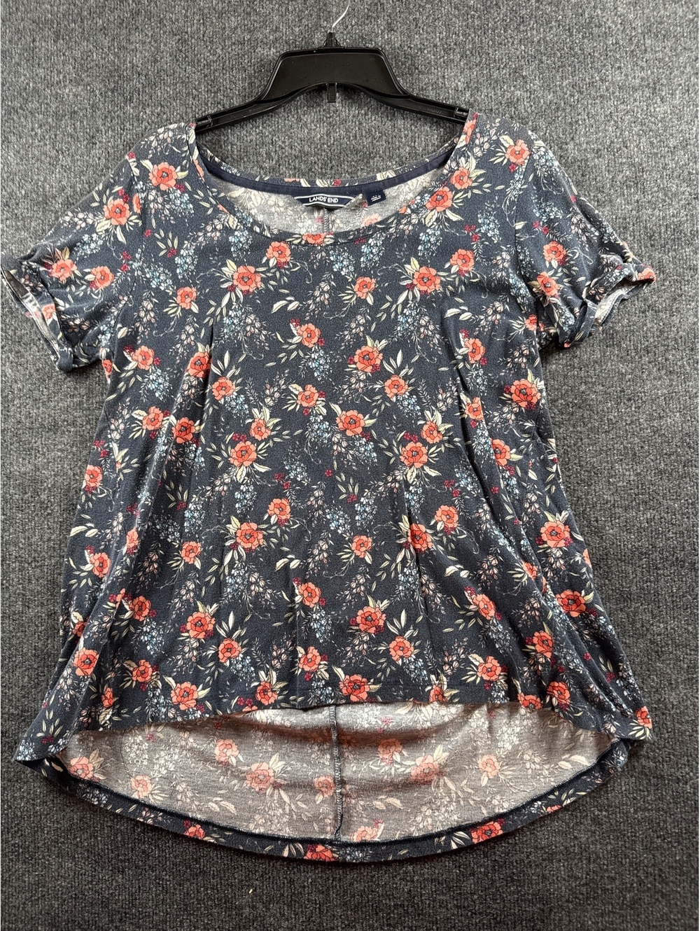 Lands' End Floral Print Medium Women's Top